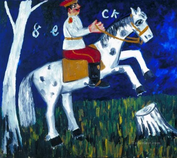 soldat sur un cheval 1911 pour les enfants Peinture à l'huile